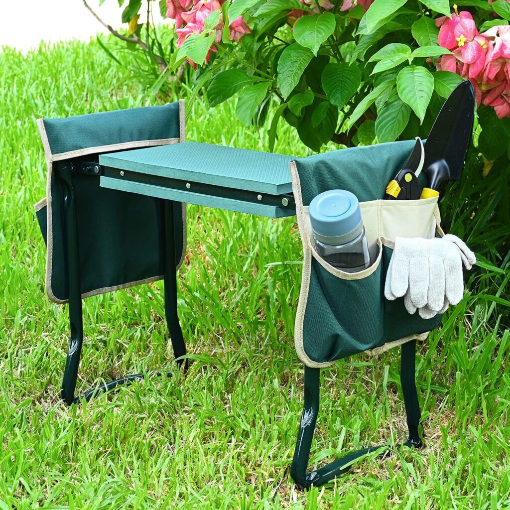 KVR upgraded garden kneeler with wide kneeling pad and handles