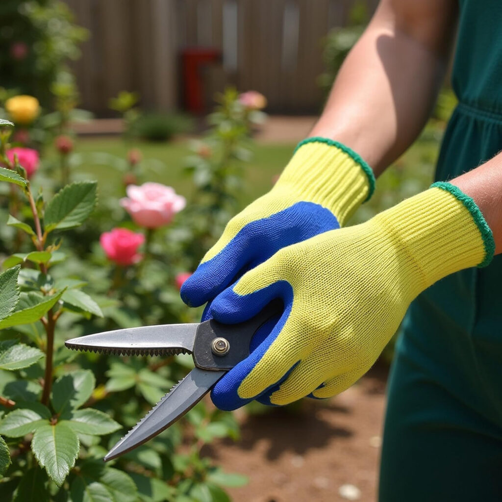 non slip gardening gloves rubber coated grip