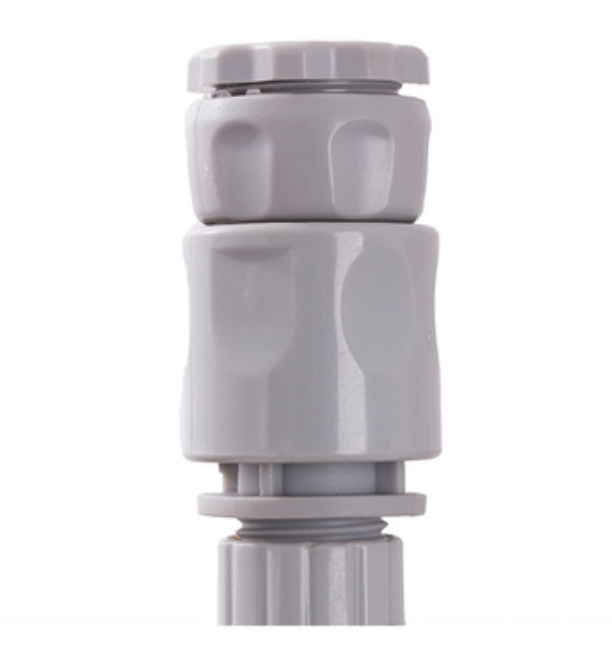 Tool-free quick-connect fitting for garden hose reel, easy to install for seniors
