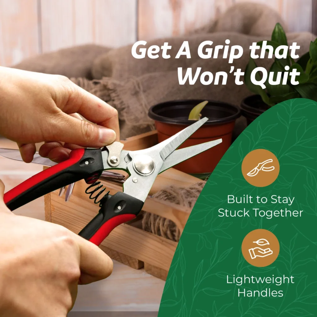 lightweight pruning shears for seniors with weak hands easy grip garden tool

